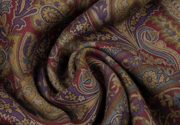 Yves Saint Laurent Paisley Box Pleat Skirt Multi Size M
