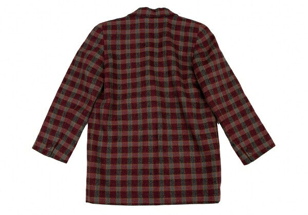 Christian Dior Wool Block Check Jacket Red Black Gray Size S