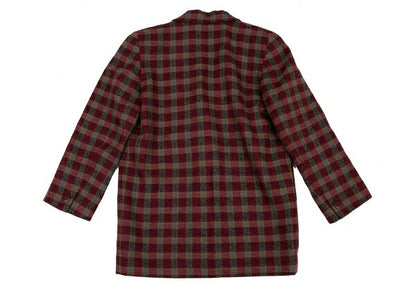 Christian Dior Wool Block Check Jacket Red Black Gray Size S