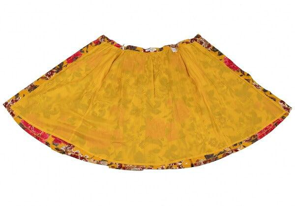 Christian Dior Rose Print Flare Midi Yellow Multi Skirt Size L
