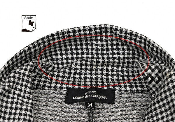 COMME des GARCONS Cotton Knit Jacket White/Black Size M