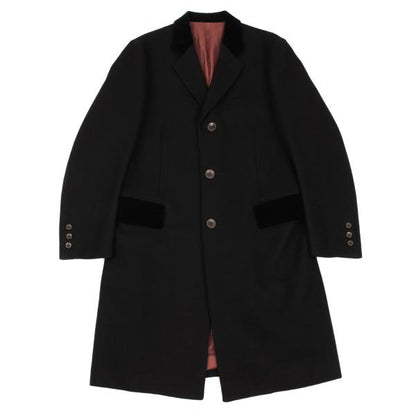 Jean Paul GAULTIER CLASSIQUE Melton Lapel Coat Black Size 48