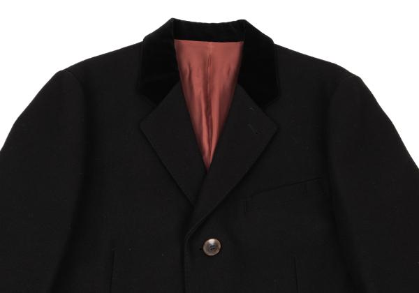 Jean Paul GAULTIER CLASSIQUE Melton Lapel Coat Black Size 48