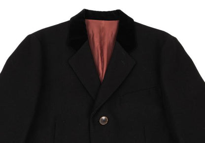 Jean Paul GAULTIER CLASSIQUE Melton Lapel Coat Black Size 48