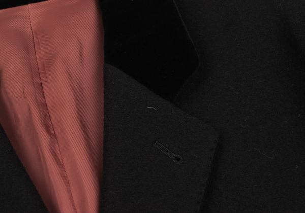 Jean Paul GAULTIER CLASSIQUE Melton Lapel Coat Black Size 48