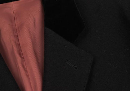 Jean Paul GAULTIER CLASSIQUE Melton Lapel Coat Black Size 48