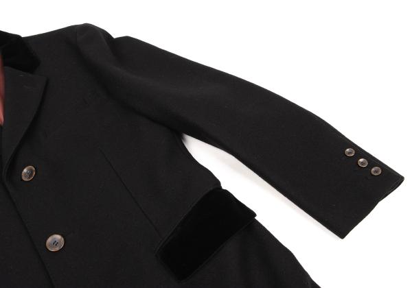 Jean Paul GAULTIER CLASSIQUE Melton Lapel Coat Black Size 48