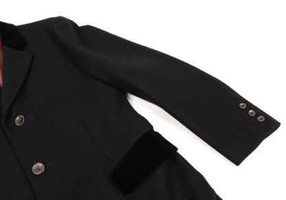 Jean Paul GAULTIER CLASSIQUE Melton Lapel Coat Black Size 48