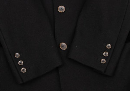 Jean Paul GAULTIER CLASSIQUE Melton Lapel Coat Black Size 48