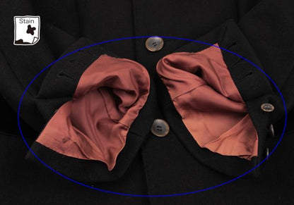 Jean Paul GAULTIER CLASSIQUE Melton Lapel Coat Black Size 48