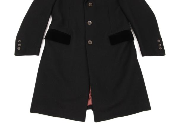 Jean Paul GAULTIER CLASSIQUE Melton Lapel Coat Black Size 48