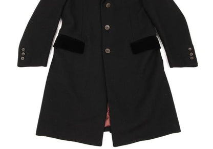 Jean Paul GAULTIER CLASSIQUE Melton Lapel Coat Black Size 48