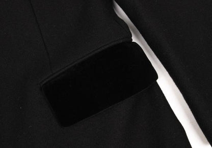 Jean Paul GAULTIER CLASSIQUE Melton Lapel Coat Black Size 48