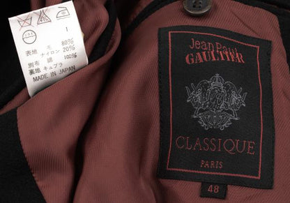 Jean Paul GAULTIER CLASSIQUE Melton Lapel Coat Black Size 48