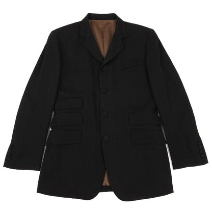 Jean Paul GAULTIER HOMME Black Wool Stripe Jacket Size 48
