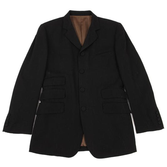 Jean Paul GAULTIER HOMME Black Wool Stripe Jacket Size 48