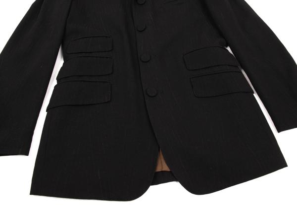 Jean Paul GAULTIER HOMME Black Wool Stripe Jacket Size 48