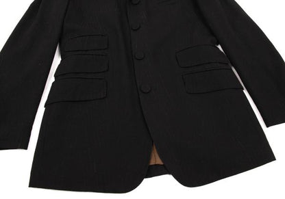 Jean Paul GAULTIER HOMME Black Wool Stripe Jacket Size 48
