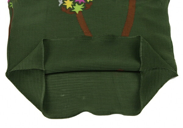 ISSEY MIYAKE me Tree Print Pleated T-Shirt Green Size F