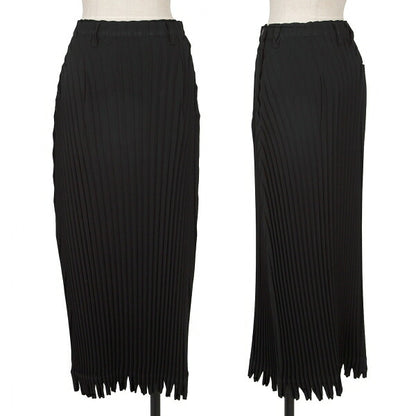 ISSEY MIYAKE Black Cut-out Hem Pleated Skirt Size M