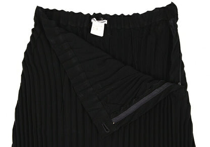 ISSEY MIYAKE Black Cut-out Hem Pleated Skirt Size M