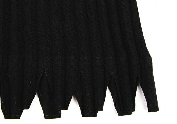 ISSEY MIYAKE Black Cut-out Hem Pleated Skirt Size M