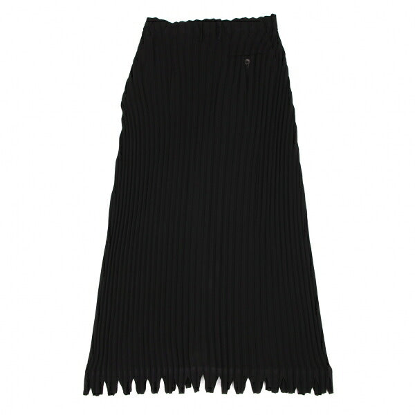 ISSEY MIYAKE Black Cut-out Hem Pleated Skirt Size M