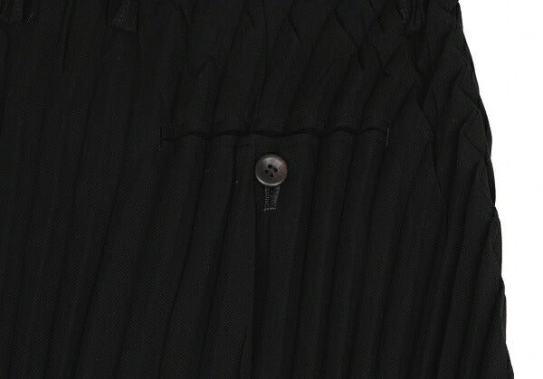 ISSEY MIYAKE Black Cut-out Hem Pleated Skirt Size M