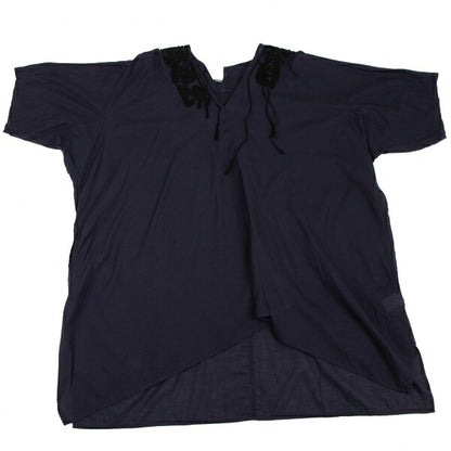 Y's Braid Embellished Asymmetric Tunic Navy Blouse Size 2