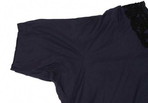 Y's Braid Embellished Asymmetric Tunic Navy Blouse Size 2