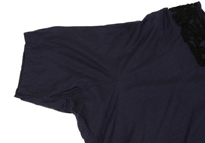 Y's Braid Embellished Asymmetric Tunic Navy Blouse Size 2