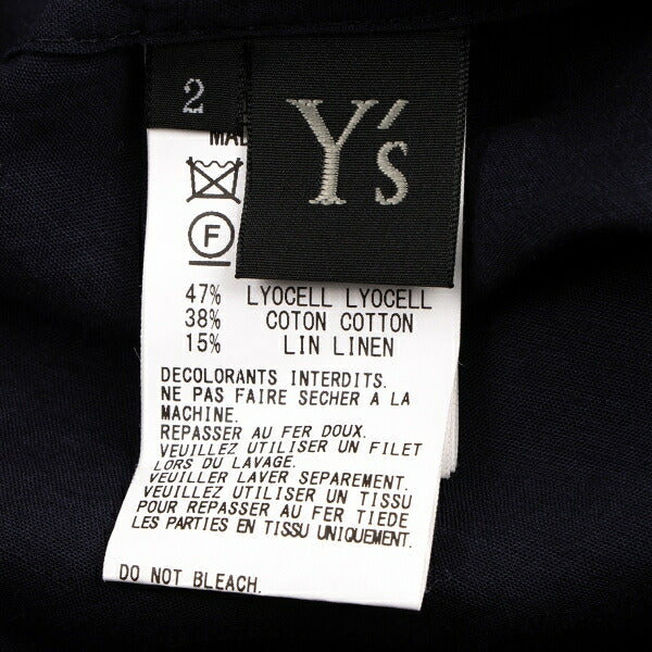 Y's Braid Embellished Asymmetric Tunic Navy Blouse Size 2