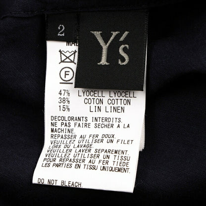 Y's Braid Embellished Asymmetric Tunic Navy Blouse Size 2