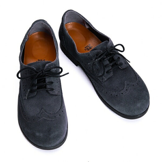 BIRKENSTOCK LARAMIELOW Suede Wingtip Gray Sneakers Size 23CM