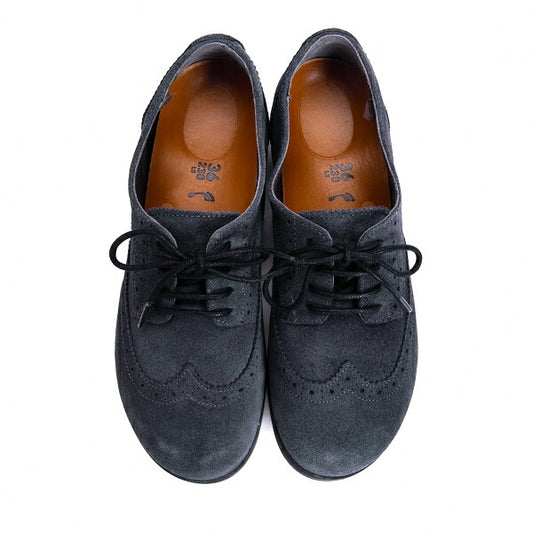 BIRKENSTOCK LARAMIELOW Suede Wingtip Gray Sneakers Size 23CM