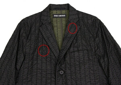 ISSEY MIYAKE MEN Nylon Stitch Stripe 3B Jacket Black Size 2