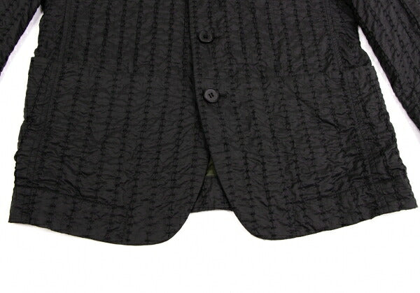 ISSEY MIYAKE MEN Nylon Stitch Stripe 3B Jacket Black Size 2
