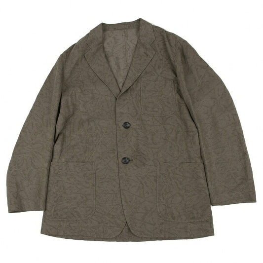 ISSEY MIYAKE MEN Linen Lyocell Uneven Jacket Brown Size 2