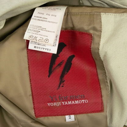 Y's for men Pigskin Tailored Blazer Beige Size 2