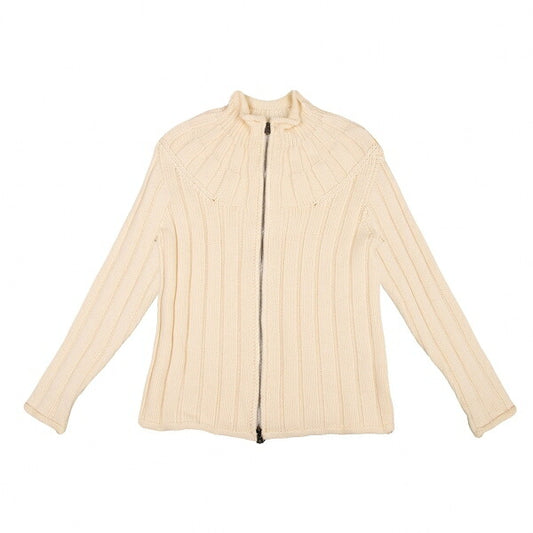 ARMANI COLLEZIONI Wool Knit Zip Jacket Beige Size 48