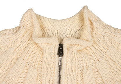 ARMANI COLLEZIONI Wool Knit Zip Jacket Beige Size 48