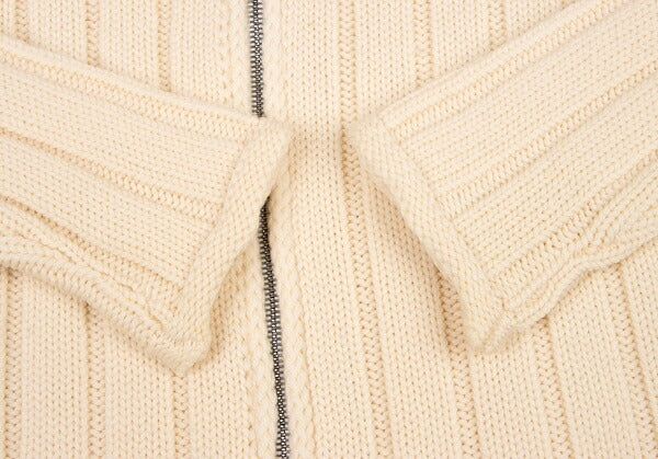 ARMANI COLLEZIONI Wool Knit Zip Jacket Beige Size 48