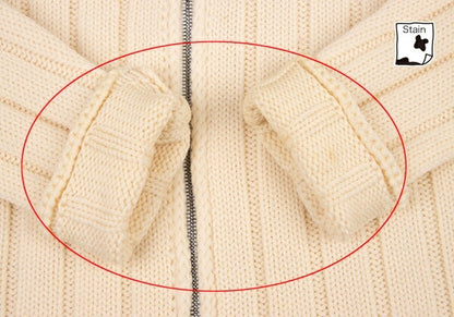 ARMANI COLLEZIONI Wool Knit Zip Jacket Beige Size 48