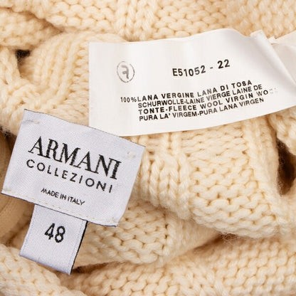 ARMANI COLLEZIONI Wool Knit Zip Jacket Beige Size 48