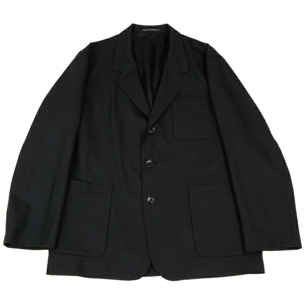 Y's for men Wool Pinstripe Patch Pocket Jacket Black Size 3