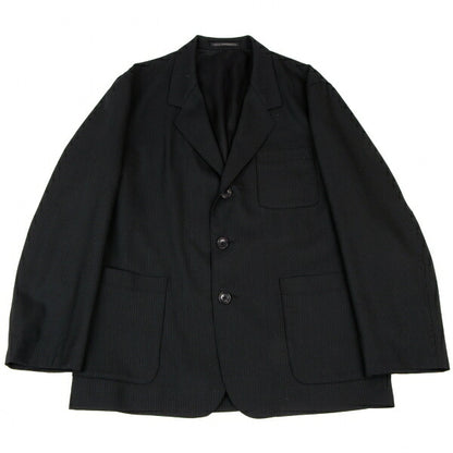 Y's for men Wool Pinstripe Patch Pocket Jacket Black Size 3