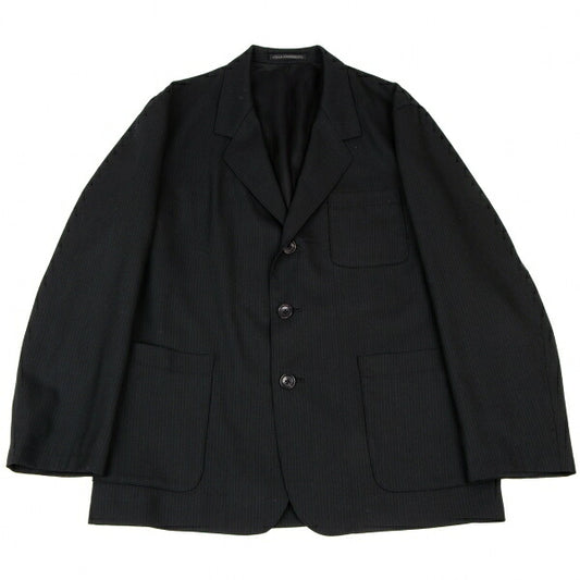 Y's for men Wool Pinstripe Patch Pocket Jacket Black Size 3