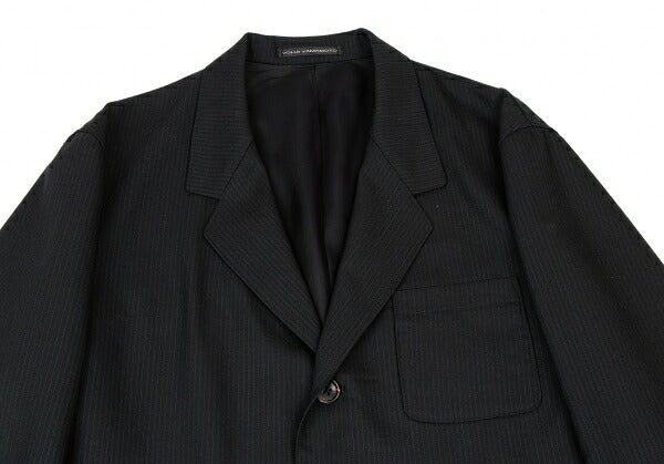 Y's for men Wool Pinstripe Patch Pocket Jacket Black Size 3