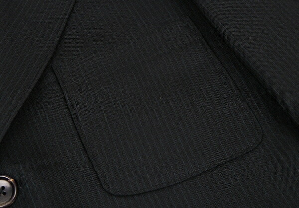 Y's for men Wool Pinstripe Patch Pocket Jacket Black Size 3