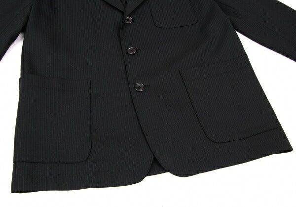 Y's for men Wool Pinstripe Patch Pocket Jacket Black Size 3